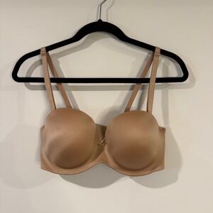 SOMA Enhancing Shape Strapless Push Up Bra Women's Size 36C Tan Nude‎